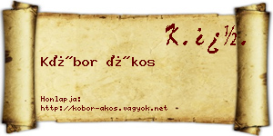 Kóbor Ákos névjegykártya